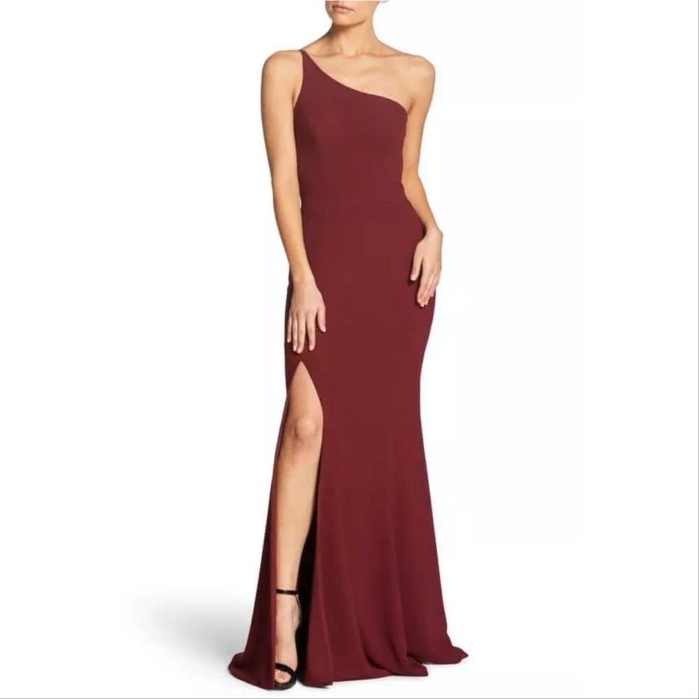NEW  Dress the Population Amy One Shoulder Crepe Gown XL